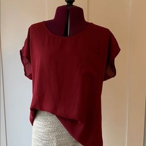 Flowy maroon dark red blouse size S